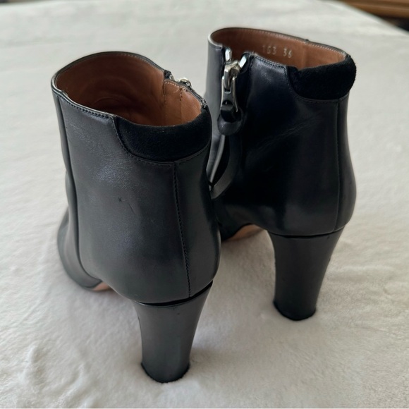 Acne Studios Black Leather 3” Heeled Ankle Booties Size US 5 Women’s - Picture 4 of 13
